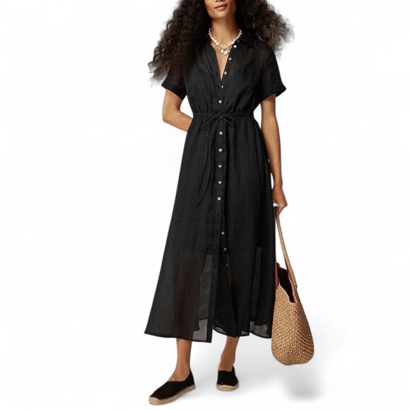 J. Crew Cerise shirt-dress in ramie Size 6 - Picture 1 of 9